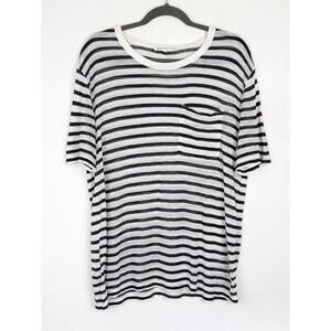 Alexanderwang.t T Shirt Top Striped Knit Streetwear Designer Black White Size L